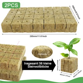 BSTDAYEVER Rockwool Cultivation Rockwool Cubes 56 Pieces Rockwool Cube 4 x 4 x 4 cm Rock Wool Plants Environmentally Friendly and Good Air Permeability for Bottomless Growing Seedlings Clones Clones