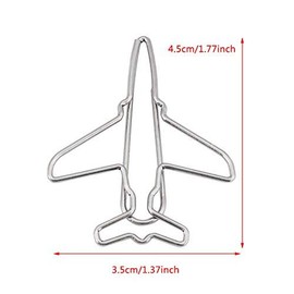 10pcs Cute Airplane Shape Paper Clips Card File Clips Clamps Bookmark Marking Document Organizing Clip Stationery Supplies