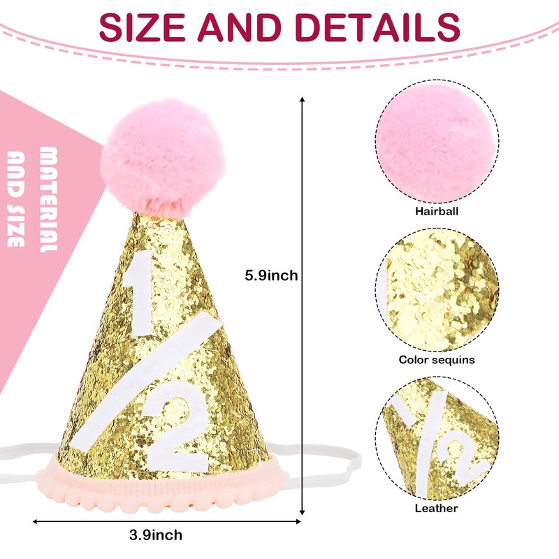 Semato 1/2 Birthday Girl Hat Half Birthday Outfit Baby Girl