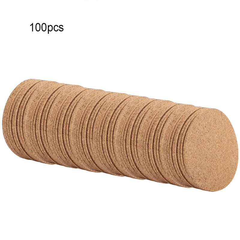 Cork Coasters for Drinks, Wooden Coasters, Round Edges, Coasters for