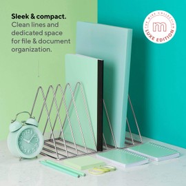 Mindspace Desk Organizers and Accessories, Desk Bookshelf - Home Office Accessories Desktop Organizer | Desk decor, Office Supply Organizer, Mail Organizer for Desk | The Wire Collection, Chrome