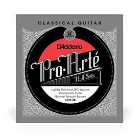 D'Addario LCN-3B Pro-Arte Lightly Polished Silver Plated Copper on Composite Core Classical Guitar Half Set, Normal Tension