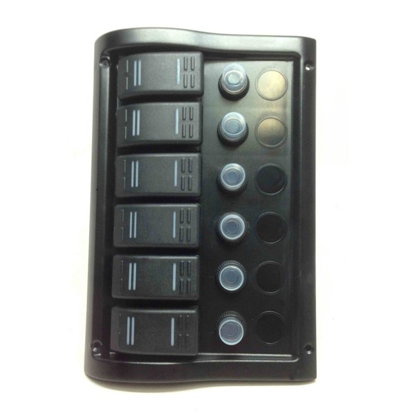 Pactrade Marine Boat 6 Gang Splash Proof Switch Panel ODM Circuit Breaker with Caps