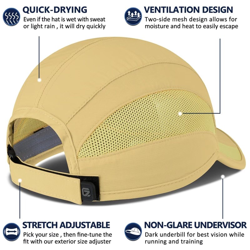 GADIEMKENSD Unstructured Quick Dry Sports Cap Outdoor Sun Protective Unisex,