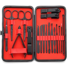 JOEBO Nail Clipper Set, Professional 18-Piece Set, Nail Care Set, Stainless Steel, Nail File, Eyebrow Scissors, Tweezers, Ear Pick Included, Durable, Anti-Slip Design, Shatterproof, Includes Storage Case, Portable, Convenient, Multifunctional, Hand Care,