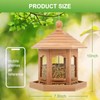 Liawm Wooden Bird Feeder for Outdoors Hanging, Red Cedar Hexagon