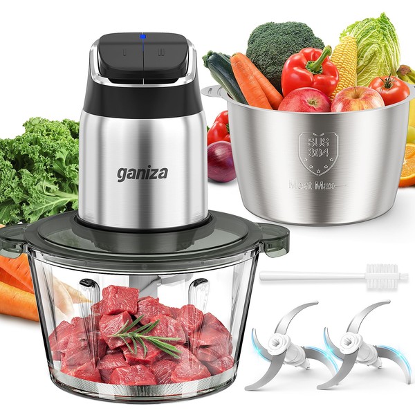 Ganiza Food Processor, 2-Speed Food Chopper Meat Grinder with 8