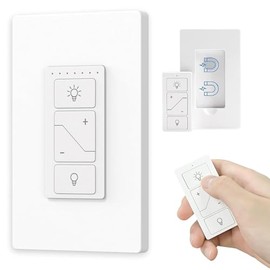 Interruptor Dimmer Inteligente con Mando a Distancia Inalámbrico, Interruptor de luz Inteligente de un Solo Polo, Compatible con Alexa, 2.4G & 5G