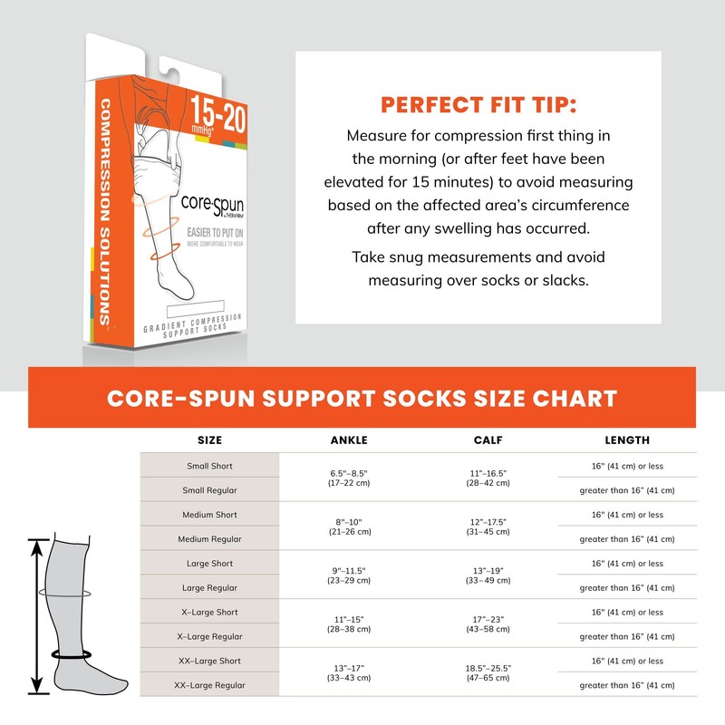 Therafirm CORESPUN COMPRESSION SOCKS - 15-20mmHg (Medium, Navy)