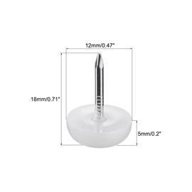 sourcing map Furniture Feet Nail Plastic Glide Nails Chair Table Leg Protector Pads 12mm Dia White 80pcs