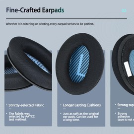 Komfortabler Stoff: Wzsipod Ohrpolster für Bose QuietComfort 25/2 Kopfhörer, kompatibel mit QC35, QC35ii, QC45, QC15 und mehr, exklusive Ersatzteile, S1