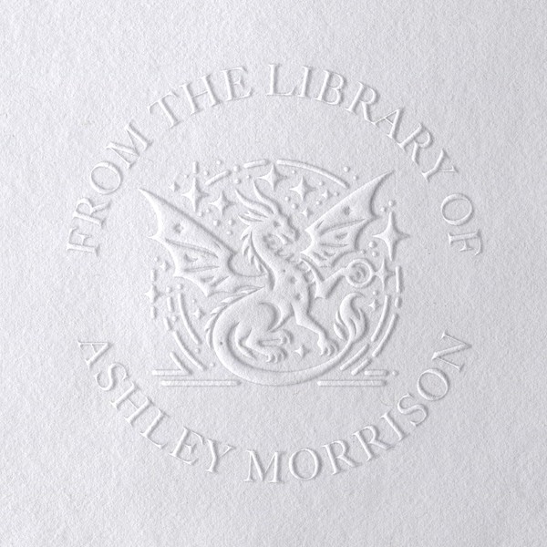 Dragon Book Embosser, Custom Round Library Book Embosser, Fantasty Fiction