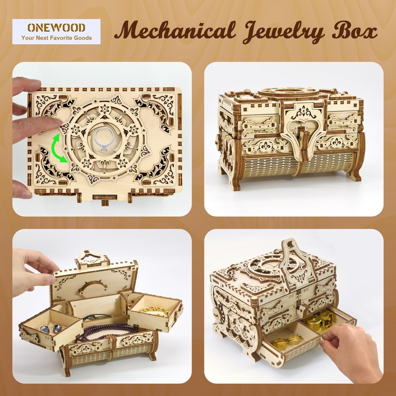 3D Wooden Puzzle for Adults Music Box – DIY Mechanical