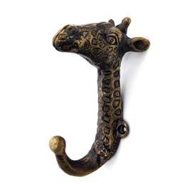 5MOONSUN5 - percha de ropa decorativa para puerta de jirafa montada en la pared, gancho en forma de jirafa, gancho de pared individual para cabeza de jirafa con forma de animal, resistente y