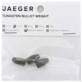 Jaeger Fishing Bullet Leads for Finesse Montages Green Pumpkin Tungsten Bullet Weight, Weight/Content: 7.2 g / Pack of 3