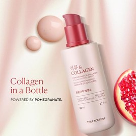 The Face Shop Pomegranate & Collagen - Serúm Facial de Granada y Colágeno, 80 ml - Serum reafirmante con efecto lifting y glow - K-beauty coreano orig