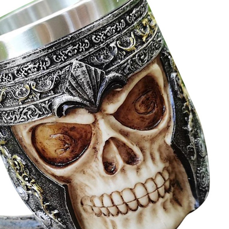 2 Layer Skull Beer Mug Stable Robust Fashionable Decorative Wear