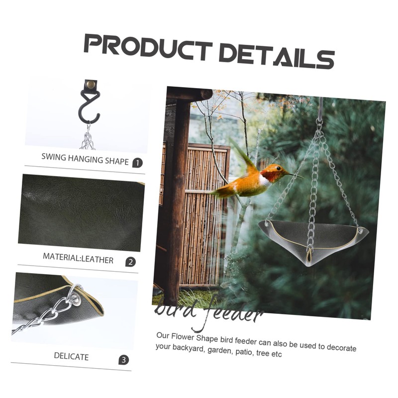 Kisangel Convenient Bird Feeder Outdoor Bird Dispenser Swing Shape Rust-Resistant