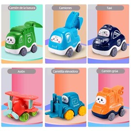 7 en 1 Carritos Juguetes para Niño, 6 Pcs Juguete Carros para Niños y 1 Bolsa de Almacenamiento de Mapa Tapete, Coches de Juguetes, Kit de Camiones de