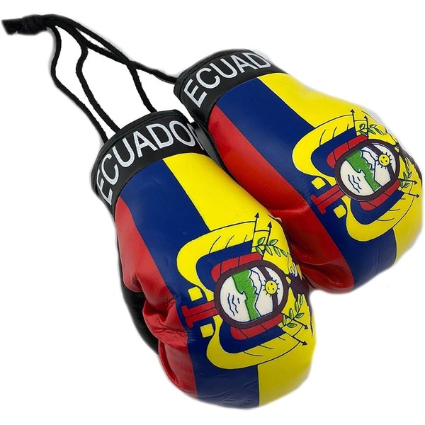 Ecuador Country Flag Mini Boxing Gloves to Hang Over Your