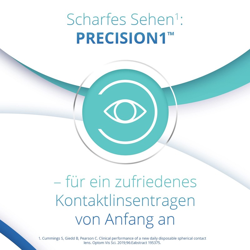 PRECISION1 Soft Day Lenses, Pack of 30, BC 8.3 mm,