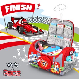 MEGADOO Carrying Case Compatible with Little Tikes for Story Dream Machine Books Starter Set, Portable Storage Bag with Handle and Shoulder Strap for Storytime, Storybook, Character Accessories (Red)