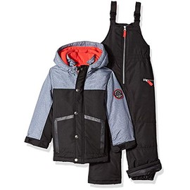 Carter's Baby Boys Heavyweight 2-piece Skisuit Snowsuit, very black/grey texture, 24MO
