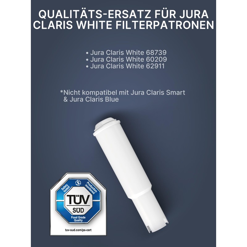 Comedes 4 x Water Filters Similar to Jura Claris White