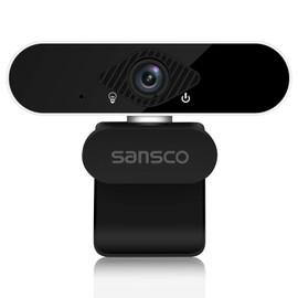 SANSCO 1080p Full HD Webcam with Microphone, Noise-Reducing, Plug and Play PC USB Web Camera for Video Calling, Recording, Online Study, Conference and Gaming with Rotatable Clip