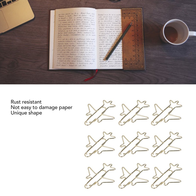 100Pcs Paper Clips Gold Cute Unique Shape Electroplating Process Lightweight