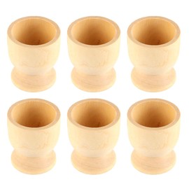 Nicear Set Of 6 Wooden Egg Cups Egg Cups For Breakfast Table Easter Decor Arts And Crafts DIY Unfinished Wood