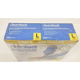 Medline Box of 500 Clear Touch Food Handling Nitrile Gloves Powder/Latex Free Size Large