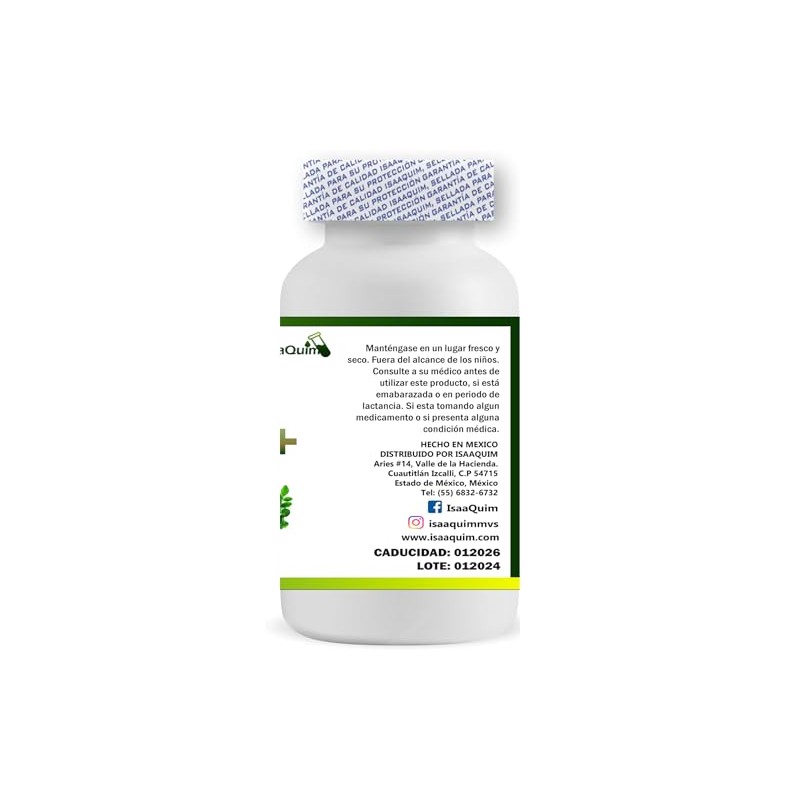 MORINGA + ESPIRULINA Y CLOROFILA 120 capsulas de 500 mg