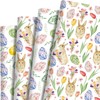 8 Sheet Easter Wrapping Paper Watercolor Bunny Tulip Egg Pattern