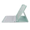 Tablet Protective Case Light Green Folding Stand Cover with Keyboard