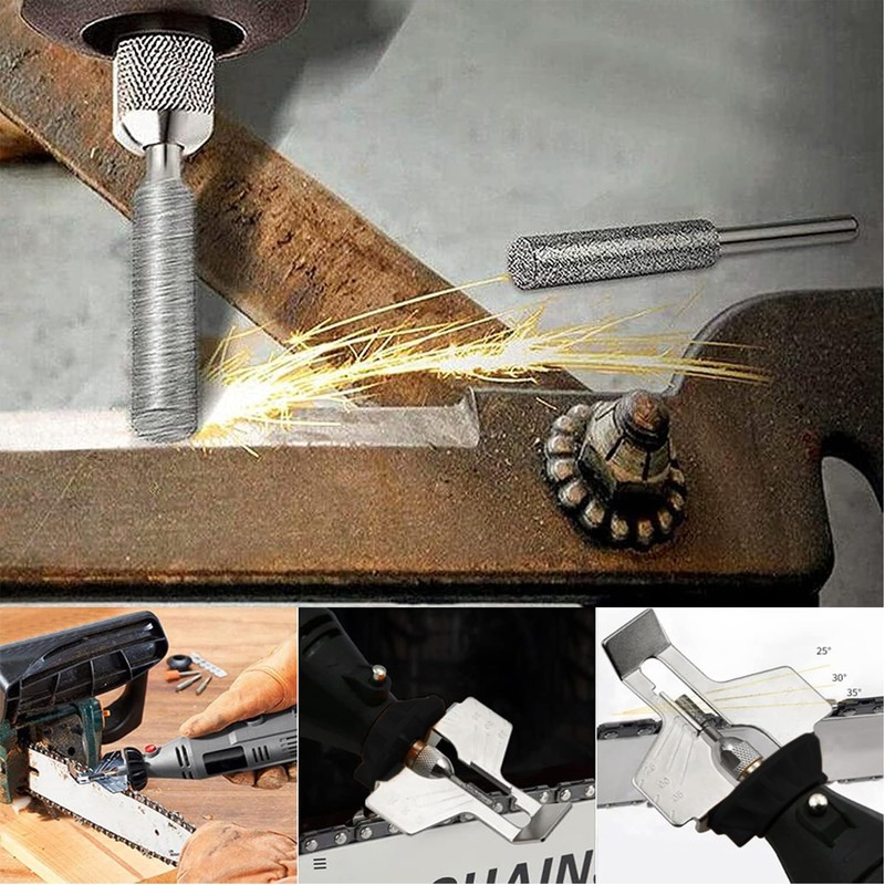 20Pc Chainsaw Sharpening Kit Diamond Burr Files Angle Guide for