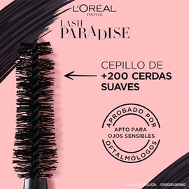 LOral Paris Mascara de Pestaas Lash Paradise Negro, Lavable para volumen y alargamiento, 8.5ml                                                        