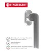 Gedotec Window handle right satin chrome | Tilt grid olive