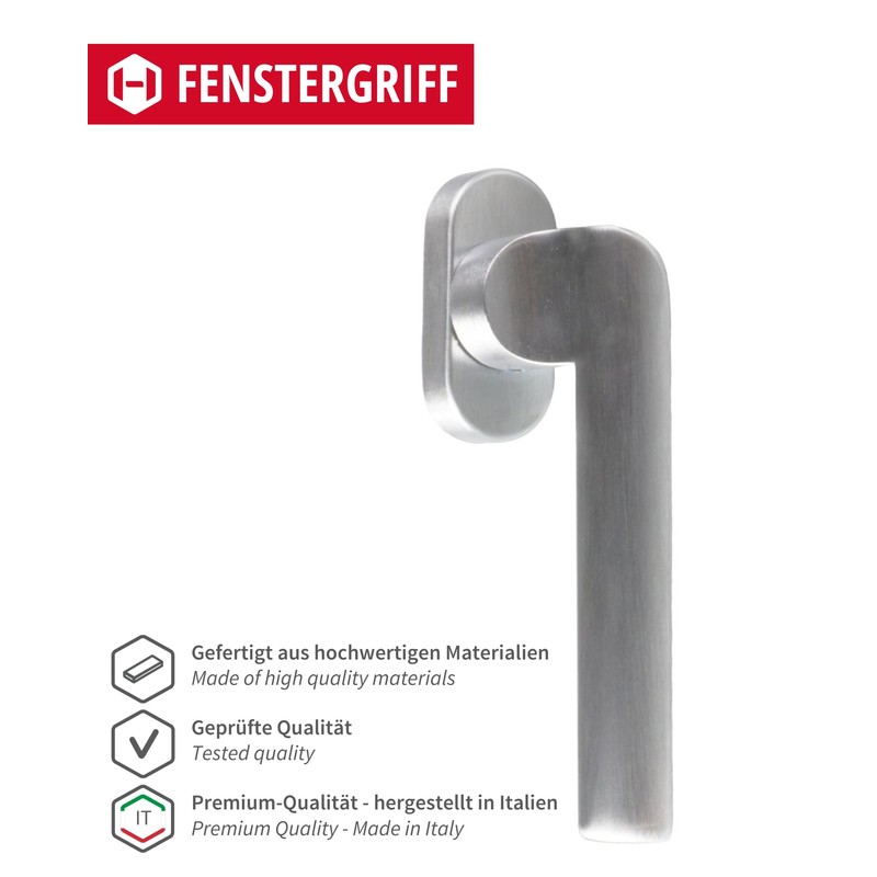 Gedotec Window handle right satin chrome | Tilt grid olive