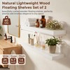 White Floating Shelves, 24 Inch Wood Shelves for Wall Set