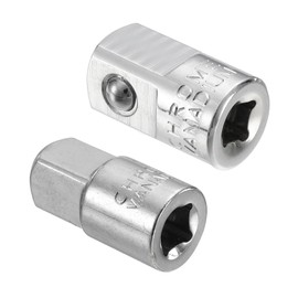 uxcell 1/4" (F) to 3/8"(M) & 1/4" (F) to 1/2"(M) Socket Adapter Set of 2 Pieces, Female to Male, CR-V Steel