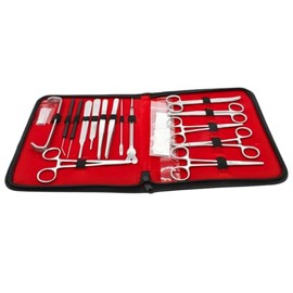 Estuche de disección quirúrgica con 20 piezas de acero inoxidable, ideal para prácticas de sutura. Perfecto para estudiantes de salud.