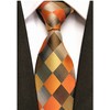 Ctskyte Men Yellow Orange Grey Plaid Silk Ties Checks Fashionable