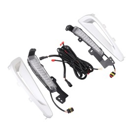 FSHero Riding LED Fog Lights Daytime Running Light with Amber White Light Turn Signal Fit for Prius 2019 2020 2021 2022