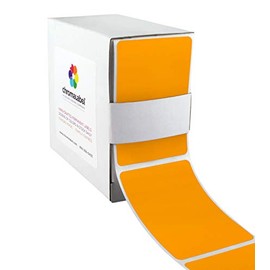 ChromaLabel 2 x 3 inch Permanent Color-Code Rectangle Labels, 250/Dispenser Box, Fluorescent Orange