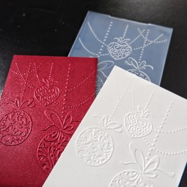 arriettycraft Merry Christmas Baubles Plastic Embossing Folders for Card Making Xmas Balls Embossing Folder for Scrapbooking Pages Paper Crafting Clay Decoration