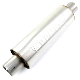 TOTALFLOW 22420S Slotted Ends Straight Through 3-1/2 Inch Universal Exhaust Muffler | 304 Stainless Steel | 3.5 Inch Inner Diameter Inlet/Outlet
