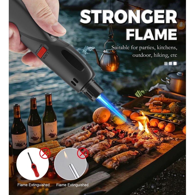 Samniu 4 Pack of Butane Torch Lighter, Windproof & Refillable,