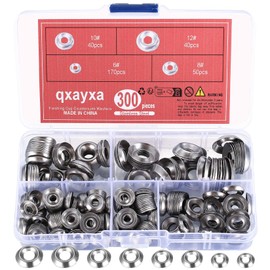 qxayxa 300 Pcs Finish Washers,Finishing Washers, Countersunk Washers, 6#8#10#12 Stainless Steel Cup Countersunk Finish Washers Set, Finishing Cup Countersunk Washer Assortment Kit