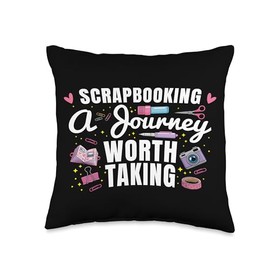Funny Scrapbooking A Journey Woth Taking Gear Crafting Tools Throw Pillow